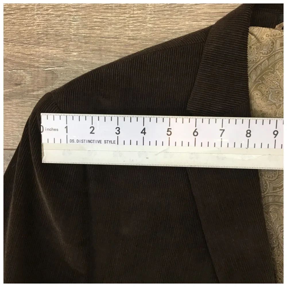 Chaps Mens Blazer Sport Coat Two Button‎ Casual Jacket Size 48R Corduroy Suit